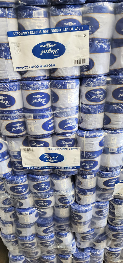 E190 Toilet Tissue 400 sheet x 48 Rolls Royal Q2V400