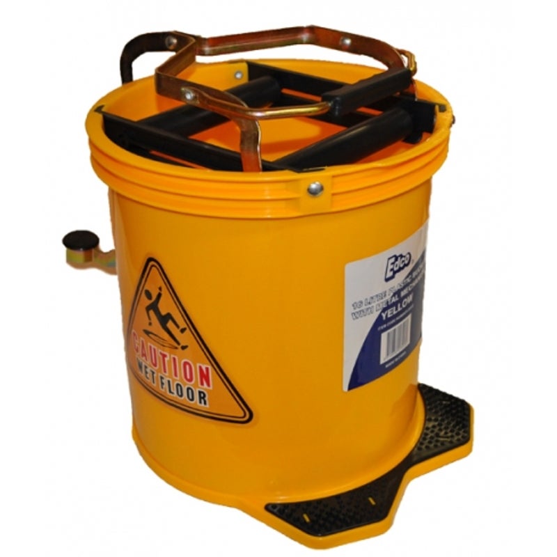 F360 - Mop Bucket Wringer On Castors 15L Colour Coded